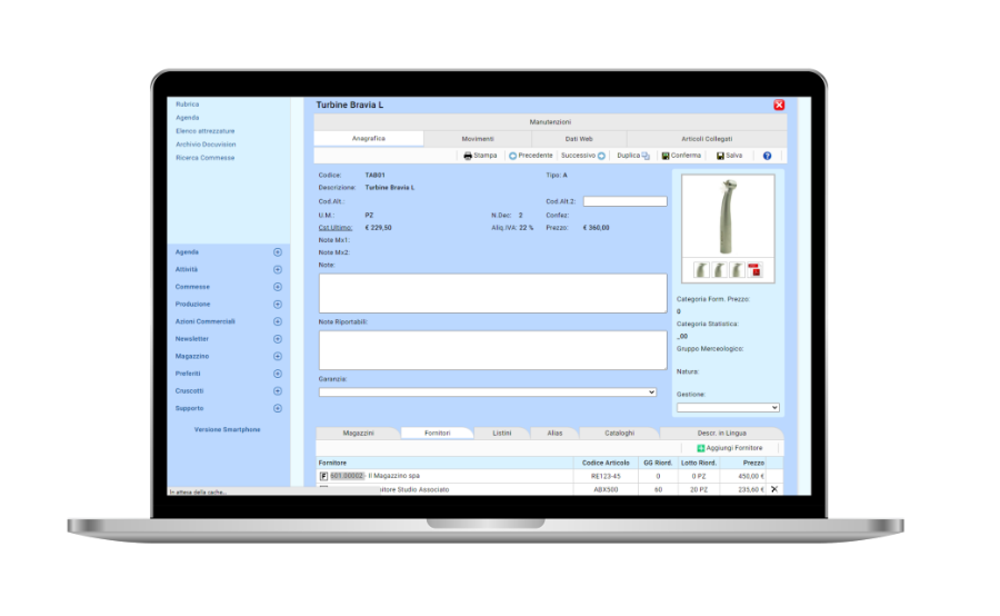 software gestionale per azienda fornitore di dispositivi medici