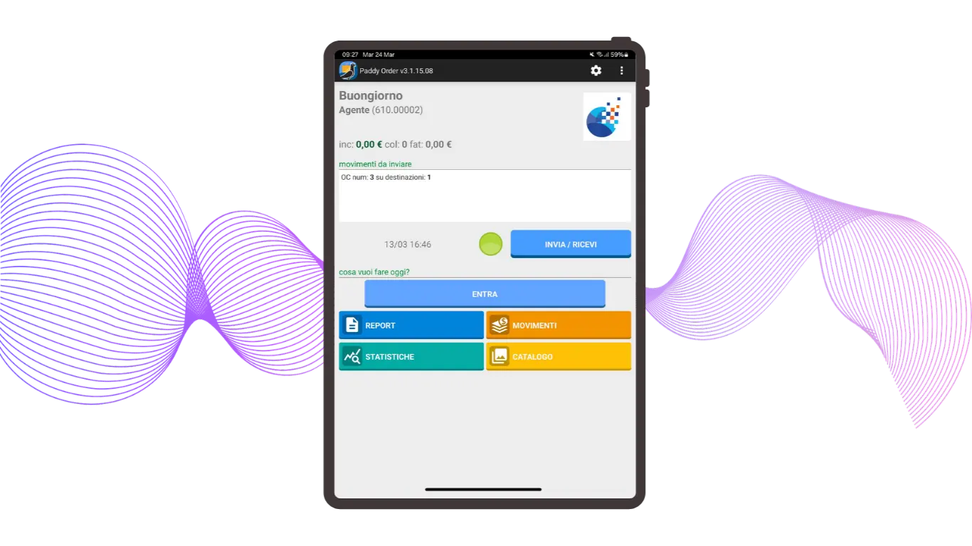 app raccolta ordini agente inserimento ordine da tablet