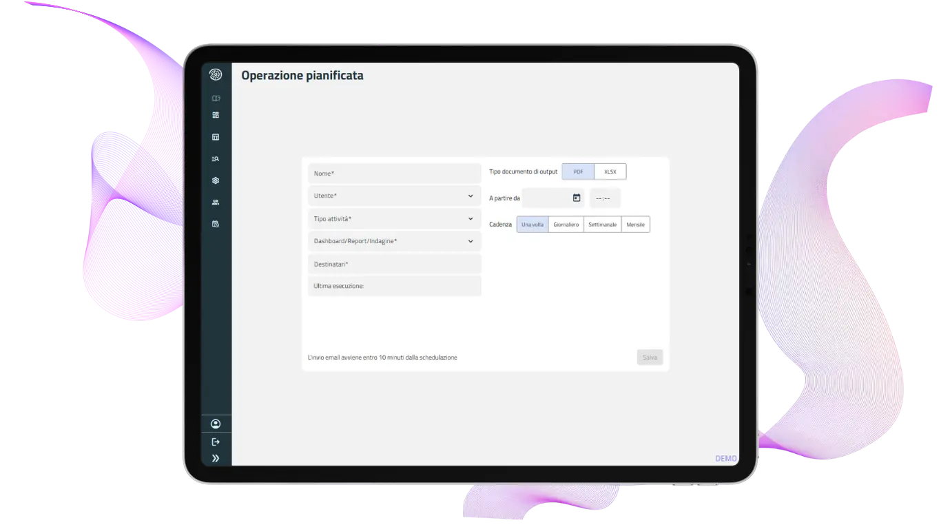 Schedulazione report automatica analisi dati Passbi